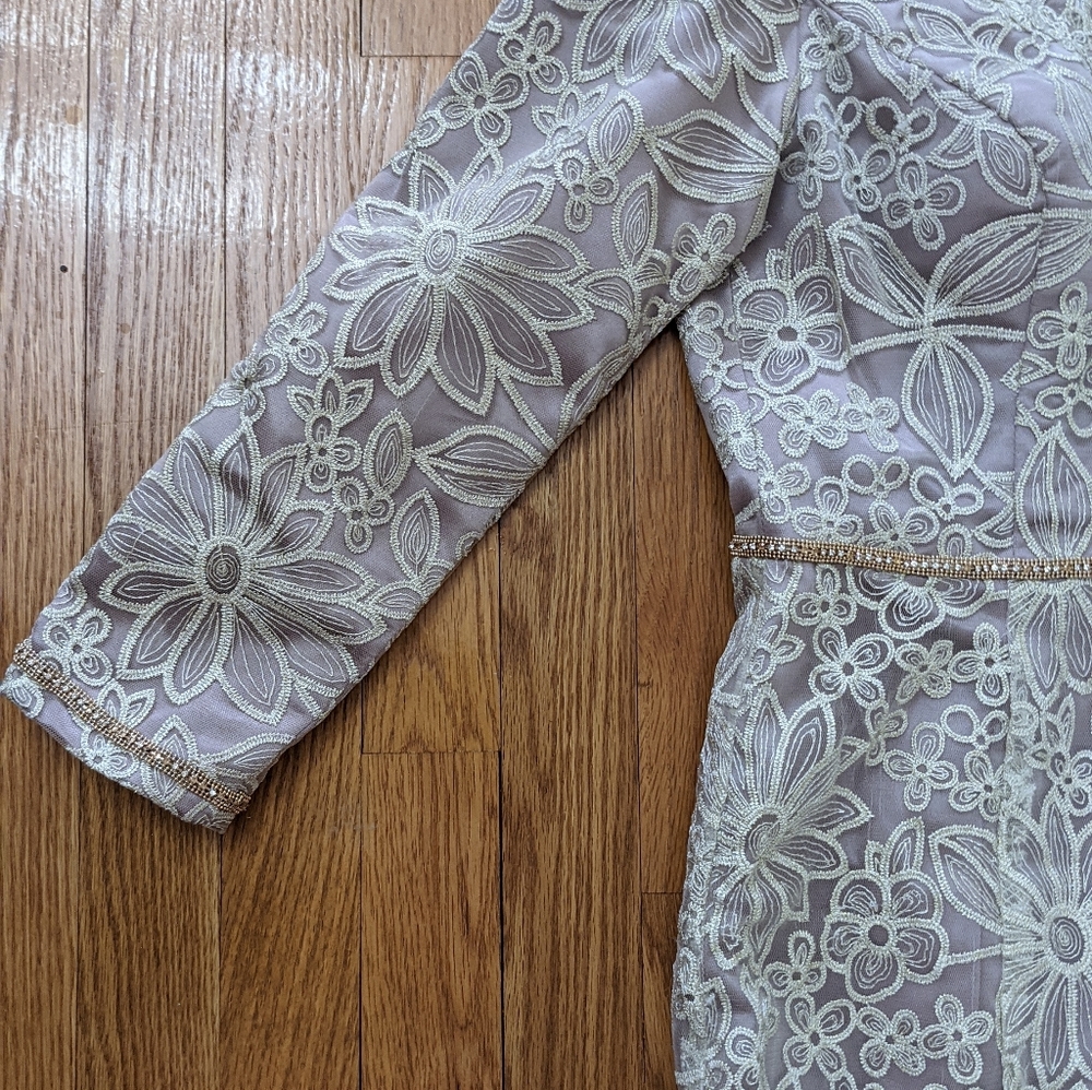 Js Collections Gold/Lilac Fit N Flare Evening Gown - image 3